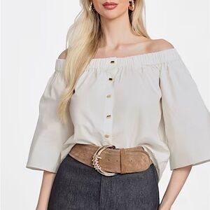 Marciano Cream Pleated Blouse